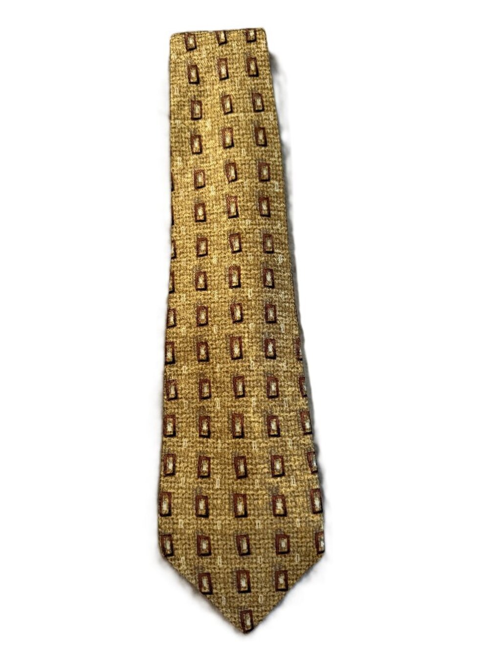 Robert Talbott Best of Class for Nordstrom 100% Silk Tie – (Gold Geometric Recta